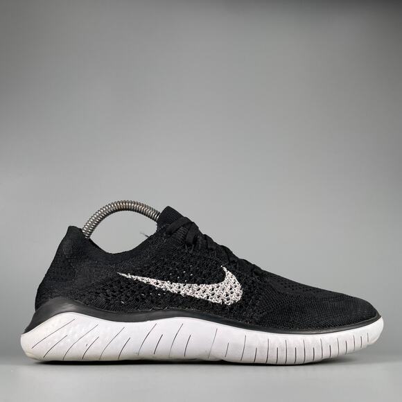 Nike Free RN Flyknit Men\'s Size 8 Black White Running Shoes Athletic Sneaker GUC main image 6